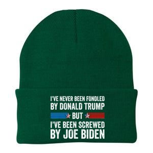 I’Ve Never Been Fondled By Donald Trump But Screwed By Biden Knit Cap Winter Beanie