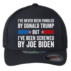 I’Ve Never Been Fondled By Donald Trump But Screwed By Biden Flexfit Unipanel Trucker Cap