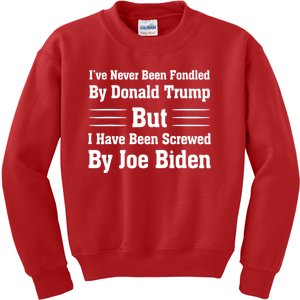 I've Never Been Fondled By Donald Trump But Joe Biden Kids Sweatshirt