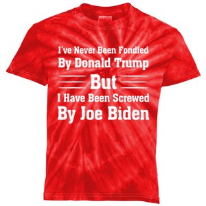 I've Never Been Fondled By Donald Trump But Joe Biden Kids Tie-Dye T-Shirt