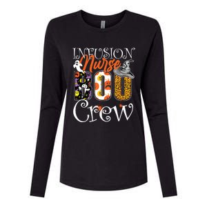 Infusion Nurse Boo Crew Ghost Funny Halloween Nursing Gift Womens Cotton Relaxed Long Sleeve T-Shirt