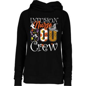 Infusion Nurse Boo Crew Ghost Funny Halloween Nursing Gift Womens Funnel Neck Pullover Hood