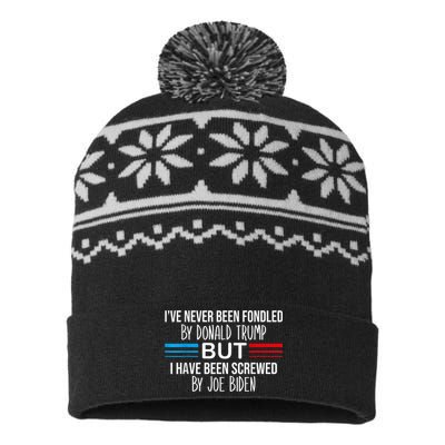 I’ve Never Been Fondled By Donald Trump But Screwed By Biden USA-Made Snowflake Beanie