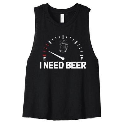 I Need Beer Funny Oktoberfest Party Drinking Beer Lover Women's Racerback Cropped Tank