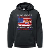 I’ve Never Been Fondled By Donald Trump But Screwed By Biden Performance Fleece Hoodie