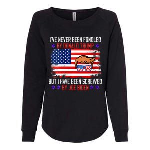 I’ve Never Been Fondled By Donald Trump But Screwed By Biden Womens California Wash Sweatshirt