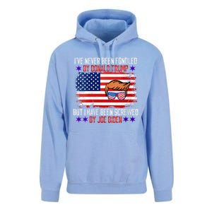 I’ve Never Been Fondled By Donald Trump But Screwed By Biden Unisex Surf Hoodie