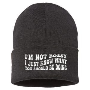 Im Not Bossy I Just Know What You Should Be Doing Funny Sustainable Knit Beanie