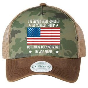 I’Ve Never Been Fondled By Donald Trump But Screwed By Biden Legacy Tie Dye Trucker Hat