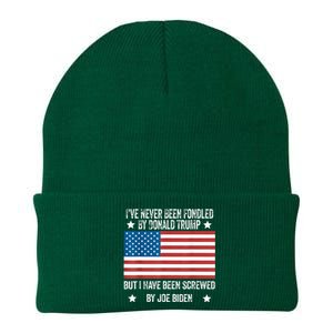 I’Ve Never Been Fondled By Donald Trump But Screwed By Biden Knit Cap Winter Beanie