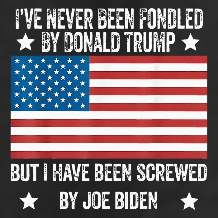 I’Ve Never Been Fondled By Donald Trump But Screwed By Biden 7 Panel Mesh Trucker Snapback Hat