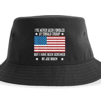 I’Ve Never Been Fondled By Donald Trump But Screwed By Biden Sustainable Bucket Hat