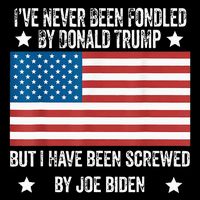 I’Ve Never Been Fondled By Donald Trump But Screwed By Biden Drawstring Bag