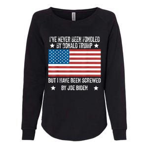 I’Ve Never Been Fondled By Donald Trump But Screwed By Biden Womens California Wash Sweatshirt