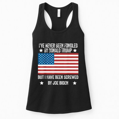 I’Ve Never Been Fondled By Donald Trump But Screwed By Biden Womens Tank Top
