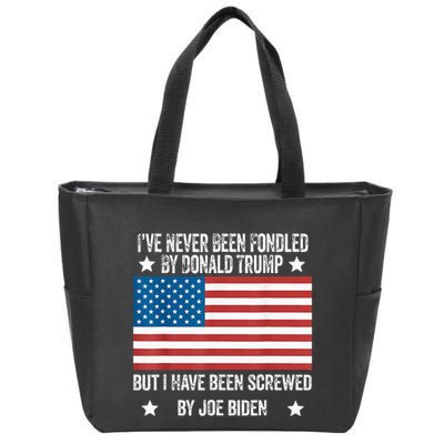 I’Ve Never Been Fondled By Donald Trump But Screwed By Biden Zip Tote Bag