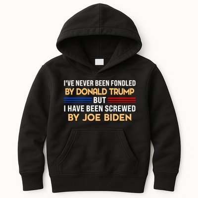 I’ve Never Been Fondled By Donald Trump But Screwed By Biden Kids Hoodie