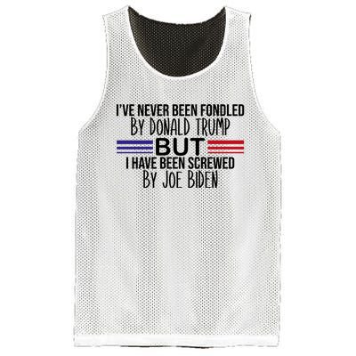 I’ve Never Been Fondled By Donald Trump But Screwed By Biden Mesh Reversible Basketball Jersey Tank