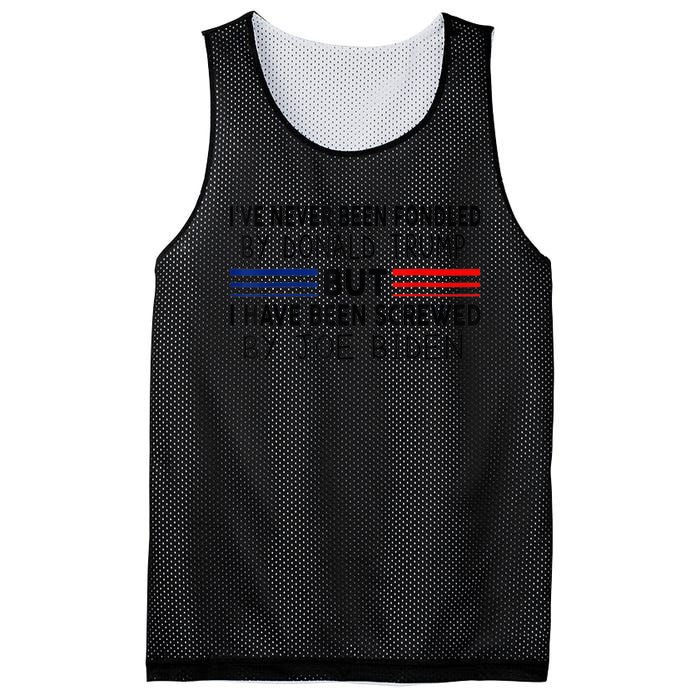 I've Never Been Fondled by Donald Trump But Screwed by Biden Mesh Reversible Basketball Jersey Tank