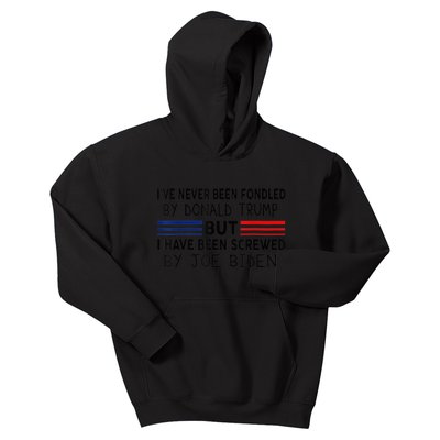 I've Never Been Fondled by Donald Trump But Screwed by Biden Kids Hoodie