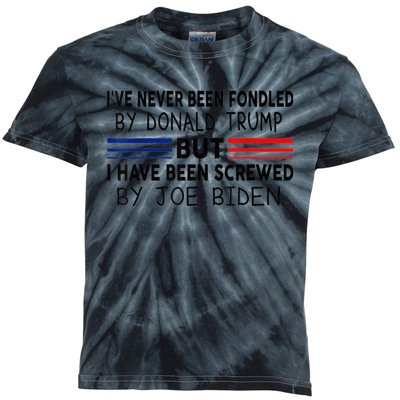 I've Never Been Fondled by Donald Trump But Screwed by Biden Kids Tie-Dye T-Shirt