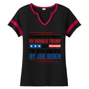 IVe Never Been Fondled By Donald Trump But Joe Biden Gift Ladies Halftime Notch Neck Tee