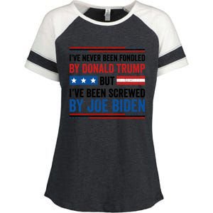 IVe Never Been Fondled By Donald Trump But Joe Biden Gift Enza Ladies Jersey Colorblock Tee