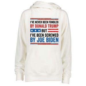 IVe Never Been Fondled By Donald Trump But Joe Biden Gift Womens Funnel Neck Pullover Hood