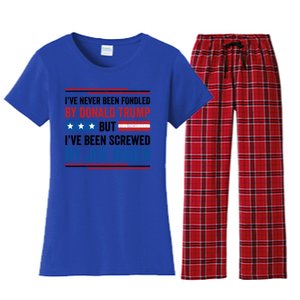 IVe Never Been Fondled By Donald Trump But Joe Biden Gift Women's Flannel Pajama Set