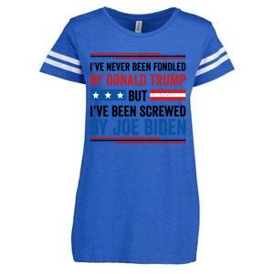 IVe Never Been Fondled By Donald Trump But Joe Biden Gift Enza Ladies Jersey Football T-Shirt