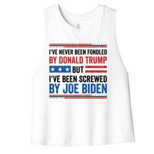 IVe Never Been Fondled By Donald Trump But Joe Biden Gift Women's Racerback Cropped Tank