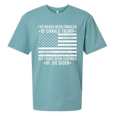 I’ve Never Been Fondled By Donald Trump But Screwed By Biden Sueded Cloud Jersey T-Shirt