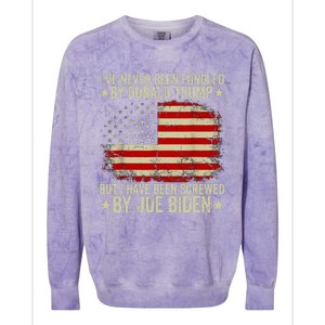 I’Ve Never Been Fondled By Donald Trump But Screwed By Biden Colorblast Crewneck Sweatshirt