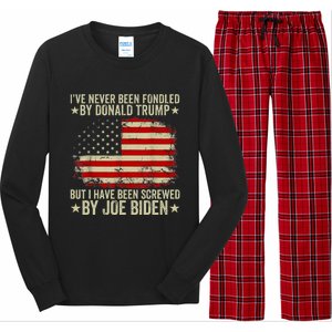 I’Ve Never Been Fondled By Donald Trump But Screwed By Biden Long Sleeve Pajama Set