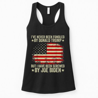 I’Ve Never Been Fondled By Donald Trump But Screwed By Biden Womens Tank Top