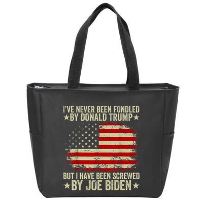 I’Ve Never Been Fondled By Donald Trump But Screwed By Biden Zip Tote Bag