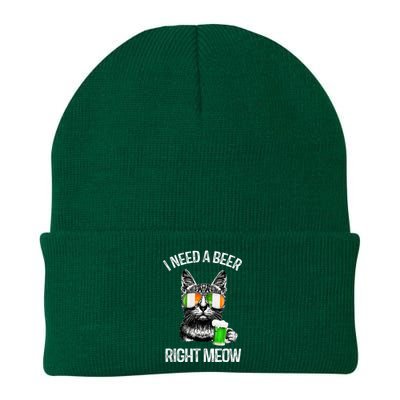 I Need Beer Right Meow Men S St Patrick S Day Knit Cap Winter Beanie