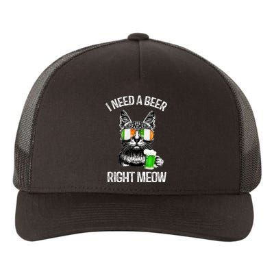 I Need Beer Right Meow Men S St Patrick S Day Yupoong Adult 5-Panel Trucker Hat