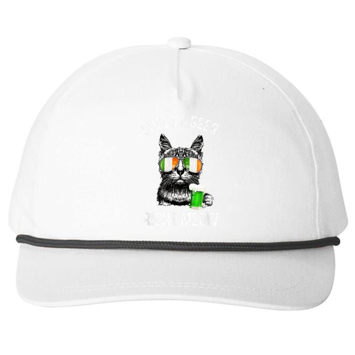 I Need Beer Right Meow Men S St Patrick S Day Snapback Five-Panel Rope Hat