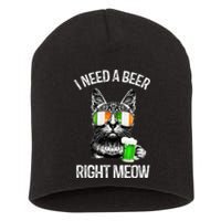 I Need Beer Right Meow Men S St Patrick S Day Short Acrylic Beanie