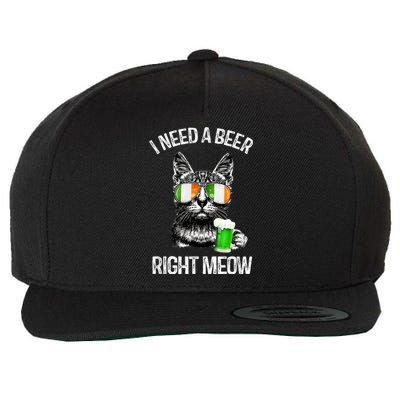 I Need Beer Right Meow Men S St Patrick S Day Wool Snapback Cap