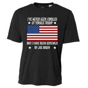 Ive Never Been Fondled By Donald Trump But Screwed By Biden Cooling Performance Crew T-Shirt