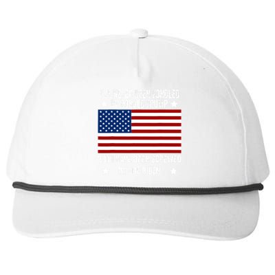 Ive Never Been Fondled By Donald Trump But Screwed By Biden Snapback Five-Panel Rope Hat