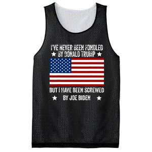 Ive Never Been Fondled By Donald Trump But Screwed By Biden Mesh Reversible Basketball Jersey Tank