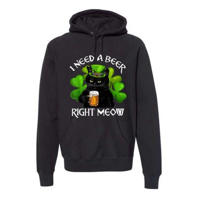 I Need Beer Right Meow Men S St Patrick S Day Premium Hoodie