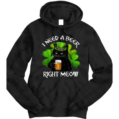 I Need Beer Right Meow Men S St Patrick S Day Tie Dye Hoodie