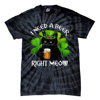 I Need Beer Right Meow Men S St Patrick S Day Tie-Dye T-Shirt