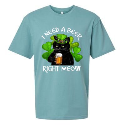 I Need Beer Right Meow Men S St Patrick S Day Sueded Cloud Jersey T-Shirt