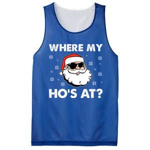 Inappropriate Naughty Christmas Funny Xmas WhereS My Hos At Great Gift Mesh Reversible Basketball Jersey Tank