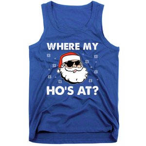 Inappropriate Naughty Christmas Funny Xmas WhereS My Hos At Great Gift Tank Top